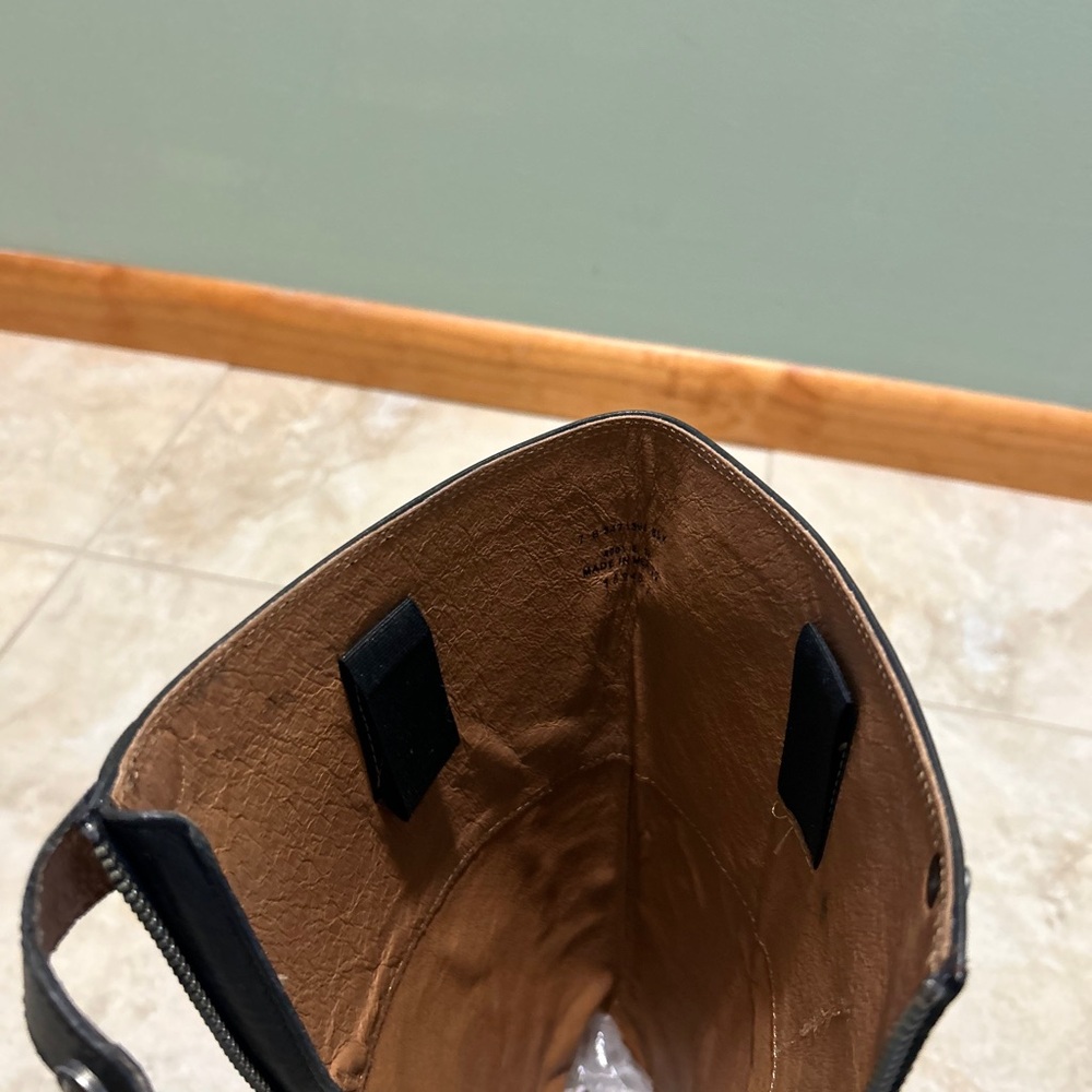 Frye leather boots. Melissa button back zip boots. - Picture 5 of 6